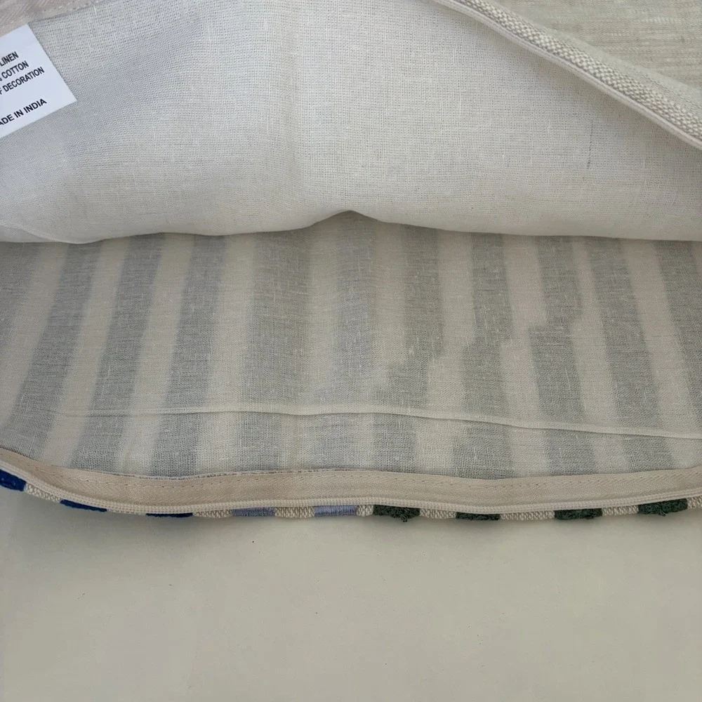 Villa Classic Home Maine Myrtle Green 22x22 Pillow Cover Pottery Barn Linen Blue